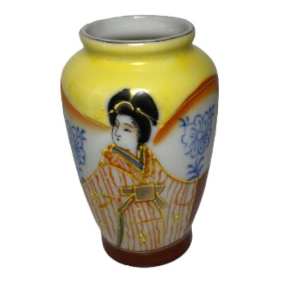 Vintage Other - Vintage MINI VASE Geisha WOMAN Hand Painted Occupied Japan #95…